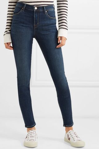 J Brand + Maria High-Rise Skinny Jeans in Fleeting