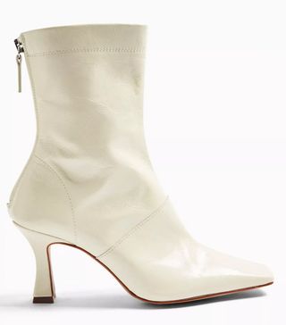 Topshop + Maeva Cream Flared Boots