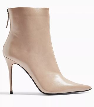 Topshop + Eda Taupe Point Boots