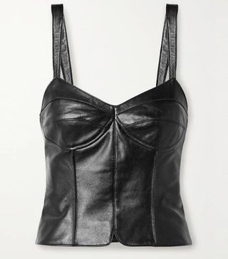 Isabel Marant + Xanti Leather Bustier Top