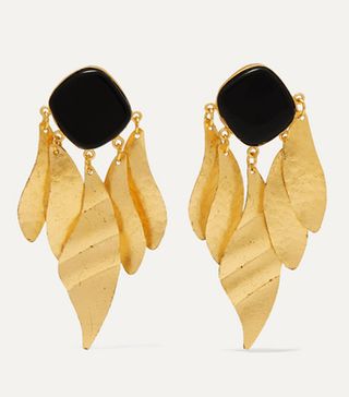 Peet Dullaert + Indra Gold-Plated Onyx Earrings