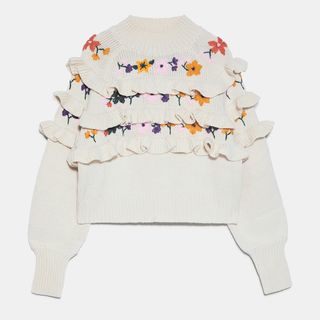 Zara + Embroidered Knit