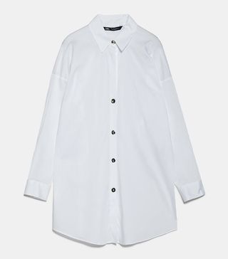 Zara + Long Shirt With Maxi Buttons