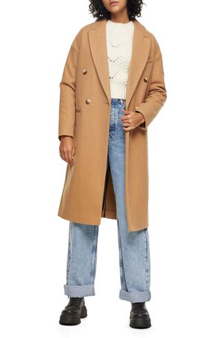 Topshop + Brooke Double Breasted Long Coat