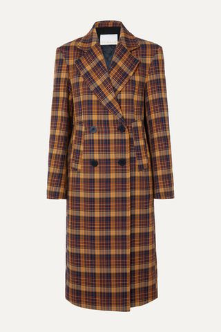 Remain Birger Christensen + Debbie Double-Breasted Checked Cotton-Blend Coat