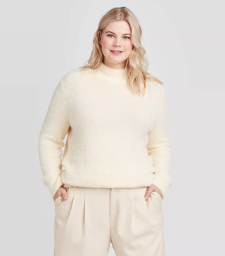 Who What Wear x Target + Crewneck Fuzzy Pullover Sweater