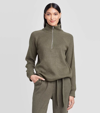 Who What Wear x Target + Turtleneck Cozy Half Zip Sweatshirt