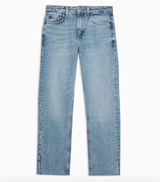 Topshop + Bleach Split Hem Straight Jeans