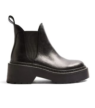 Topshop + Aiden Black Leather Chelsea Boots