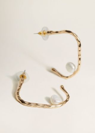 Mango + Pearl Detail Earrings