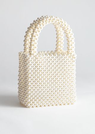 & Other Stories + Pearlescent Beaded Clutch Bag