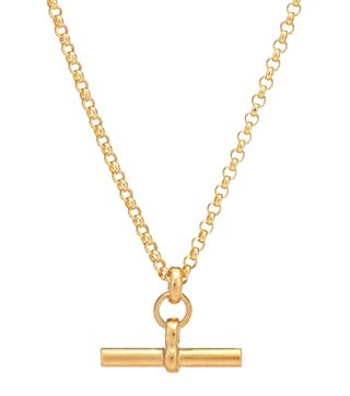 Tilly Sveaas + Small T-Bar 23.5kt Gold-Plated Necklace