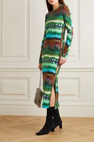 Marcia + Tchikiboum Cutout Tie-Dyed Stretch-Jersey Midi Dress