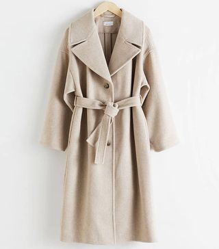 & Other Stories + Oversized Wool Blend Belted Coat