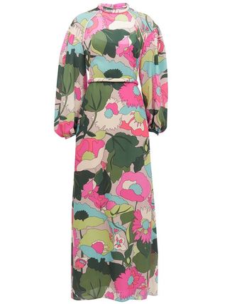 Fendi + Floral-Print Balloon-Sleeved Silk Maxi Dress