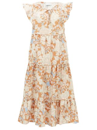 Ephemera + Woodstock Tiered Floral-Print Cotton Midi Dress