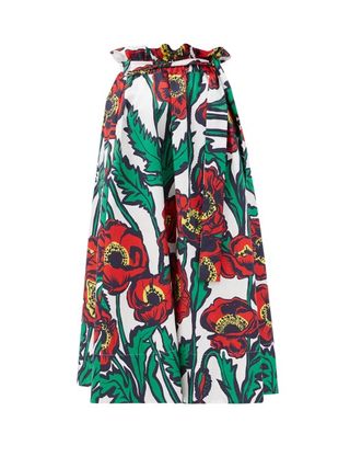 La Doublej + Sardegna Floral-Print High-Rise Cotton Midi Skirt