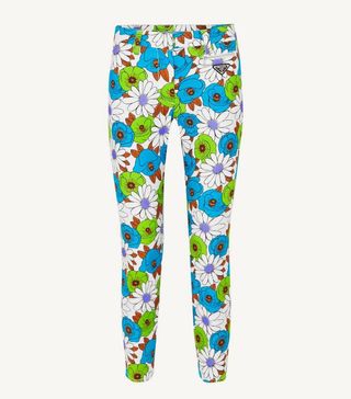 Prada + Floral-Print Cotton-Blend Twill Skinny Pants