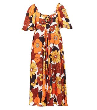 Dodo Bar Or + Sweetheart-Neckline Floral-Print Dress