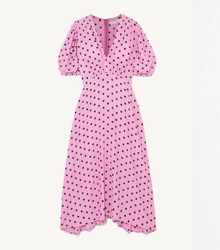 Faithfull the Brand + Vittoria Polka-Dot Crepe Midi Dress