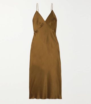 Olivia Von Halle + Issa Silk-Satin Midi Dress