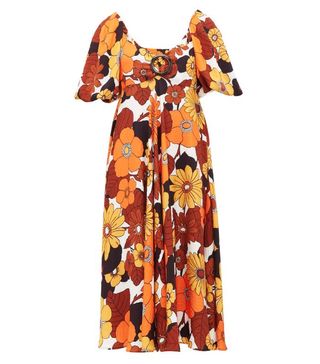 Dodo Bar Or + Sweetheart-Neckline Floral-Print Dress