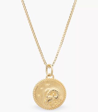 Rachel Jackson + London Zodiac Pendant Necklace in Gold/Aries