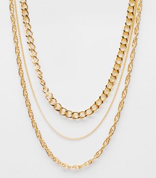 Nasty Gal + Triple Layered Chunky Chain Necklace