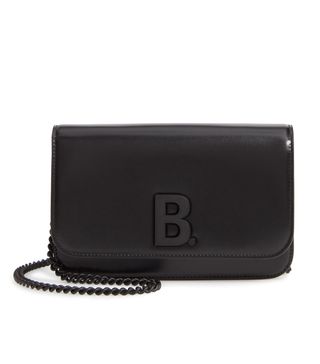 Balenciaga + B Calfskin Leather Wallet on a Chain