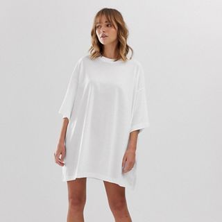Weekday + Huge T-Shirt Dress in White