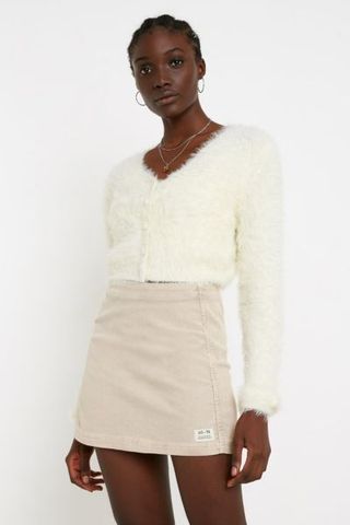 Urban Outfitters + Fluffy Button-Front Cardigan