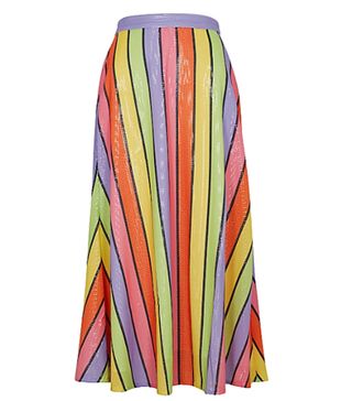 Harvey Nichols + Penelope Striped Sequin Midi Skirt