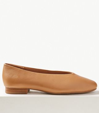 Marks and Spencer + Leather Square Toe Pumps