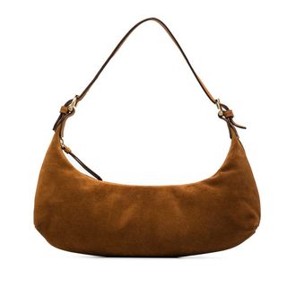 By Far + Mara Suede Shoulder Bag in Brown