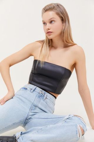 Urban Outfitters + Faux Leather Tube Top