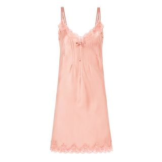 Ginia + Silk Chemise With Pintucks and Lace