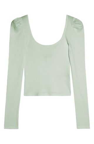 Topshop + Square Neck Puff Sleeve Top