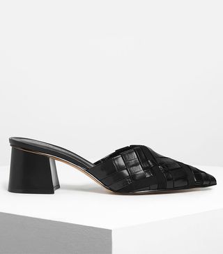 Charles & Keith + Woven Pointed Mules