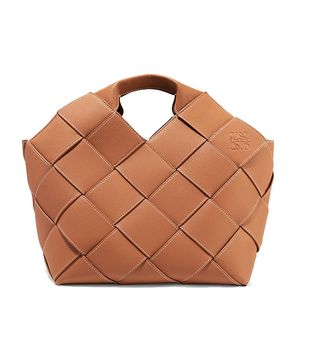 Loewe + Woven Textured-Leather Tote