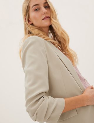 Marks and Spencer + Ruched Sleeve Blazer