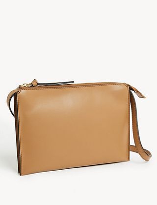 M&S Collection + Leather Multi Pocket Cross Body Bag