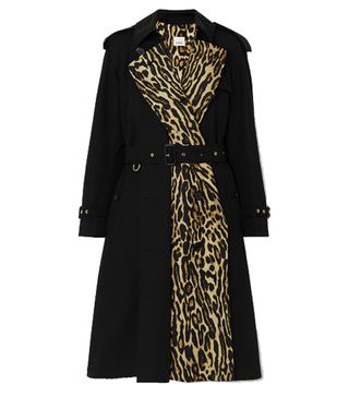 Burberry 1990 + Leopard-Print Cotton-Gabardine Trench Coat