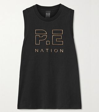 P.E Nation + Navigate Printed Cotton-Jersey Tank