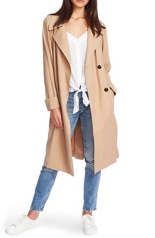 1 State + Soft Twill Belted Trench Coat