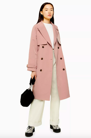 Topshop + Pink Stitch Trench Coat