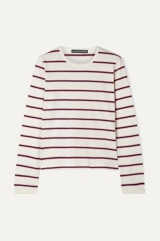 AlexaChung + Striped Cotton-Jersey Top