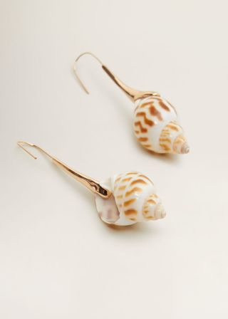 Mango + Shell Pendant Earrings