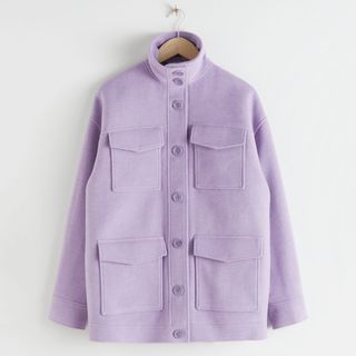 & Other Stories + Oversized Wool Blend Utility Jacket