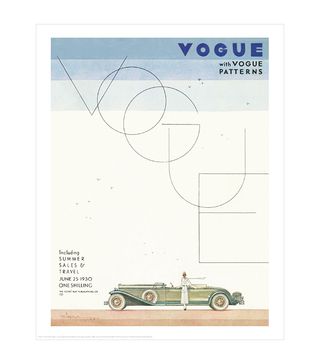 V&A + Vogue 1930 Car Fashion Print