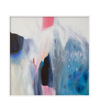 Lola Donoghue + Giclee Print, Blue Abstract Painting With Pink and White